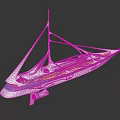 Futuristic Modern Water Transport Vessel With Streamlined White Hull And Blue Stripes