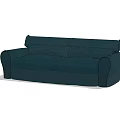 Dark Blue Fabric Two Seater Sofa With Modern Design And Comfortable Armrests 3d model
