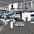 4S Store Showroom Displaying New Cars With Modern Interior And Lighting