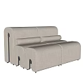 Modern Beige Fabric Two Seater Sofa With Modular Sections And Soft Backrest Design 3d model