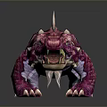 Pink Spiked Fantasy Crocodile 3D Model With Metallic Texture And Shiny Surface