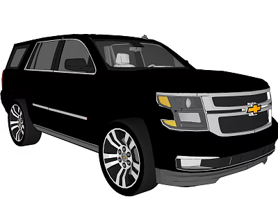 Black Chevrolet SUV with Stylish Design Alloy Wheels and Front Grille 3d model