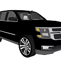 Black Chevrolet SUV with Stylish Design Alloy Wheels and Front Grille