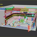 Futuristic Interior Scene Featuring Curved Colorful Light Strips Spherical Device Control Consoles And Human Figures