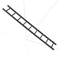 Practical Metal Ladder With Straight Design And Durable Rungs For Household Use