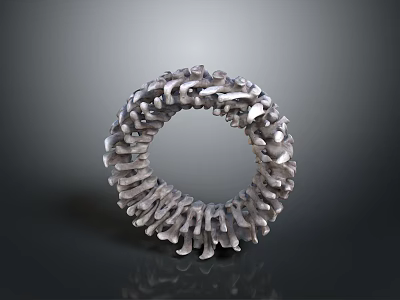 Circular Metallic Structure Composed Of Interconnected Segments In Detailed 3D Design 3d model