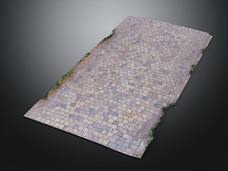 modern stone pavement path stone block pavement 3d model