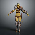 Fantasy Female Warrior Game Character With Green Skin And Leather Metal Armor Gear