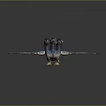 Game Movie Fantasy Eagle Like Character With Blue Purple Feathers Spread Wings Yellow Claws