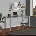 Bright White Desk Space With Laptop Lamp Pegboard Chair Plants And Natural Light