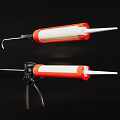 Professional Red White Caulk Guns Hardware Tools With Black Trigger And Metal Nozzle