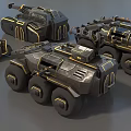 Science Fiction Armored Vehicle Transporter Armored Vehicle Motorcycle Launcher Light Tank Infantry Fighting Vehicle Low Face Number Low Model Simple Model Game Movie and TV Level 3d model