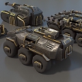 Science Fiction Armored Vehicle Transporter Armored Vehicle Motorcycle Launcher Light Tank Infantry Fighting Vehicle Low Face Number Low Model Simple Model Game Movie and TV Level 3d model