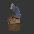 Detailed Miniature Architectural Model With Wooden Structure Arched Doorways And Circular Floor
