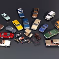 Assorted Colorful Toy Cars Collection with Sedans Trucks and Vans