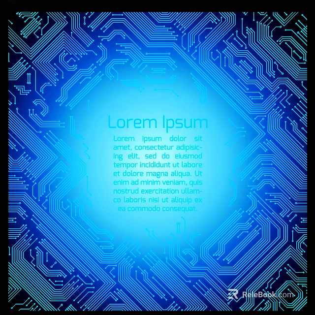 Tech Inspired Blue Circuit Board Pattern Pendant For Decorative Accessories Design 3d model 