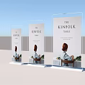 Transparent Display Shelves Showcasing Kinfolk Table Book Posters In Modern Setting