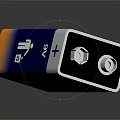 Energized Household Battery With Blue And Yellow Gradient And Silver Top