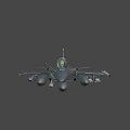 Gray Military Fighter Jet Flying With Underwing Missiles And Clear Cockpit