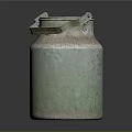 Vintage Green Storage Container With Metal Handle And Lid For Daily Use