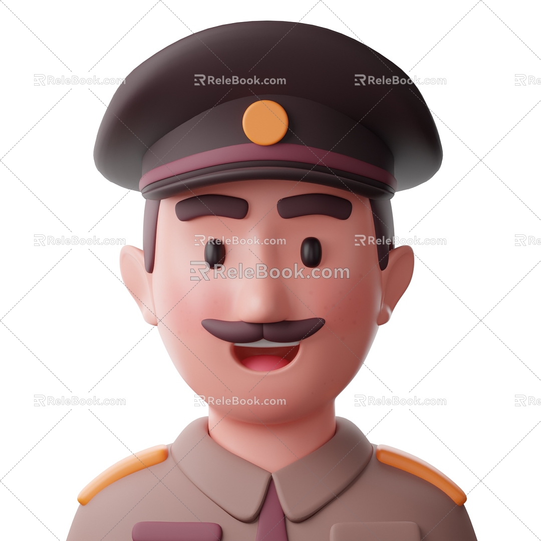 Modern Police Officer Man Cartoon Police Cartoon Man 3d model