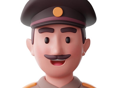 Modern Police Officer Man Cartoon Police Cartoon Man 3d model