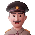 Modern Police Officer Man Cartoon Police Cartoon Man 3d model