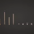 Detailed Tactical Pistols With Suppressor Magazine And Scope On Gray Background