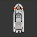 SAMA SEAWORK Fibreglass Work Boat with Twin Engines White Hull Orange Details and Antennas
