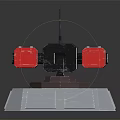 Red And Gray Device Model With Number 2 And Antenna On Base 3d model