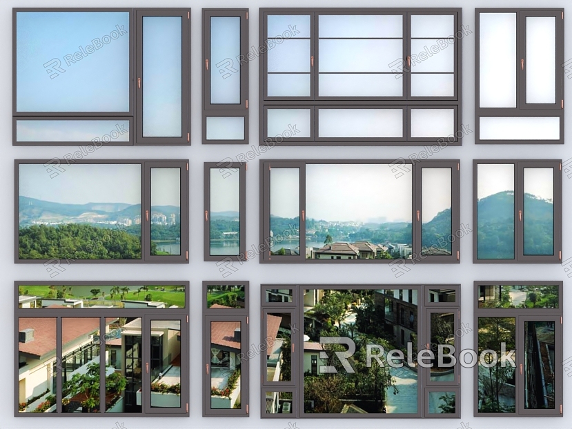 window glass window casement window sliding window aluminum alloy window broken bridge aluminum window bay window glass door floor-to-ceiling window model