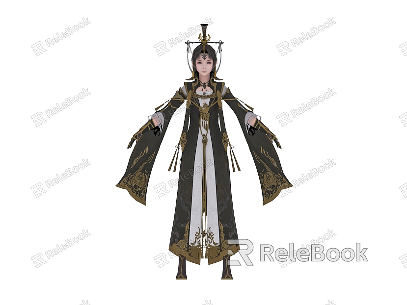 Beauty woman game character anime character model