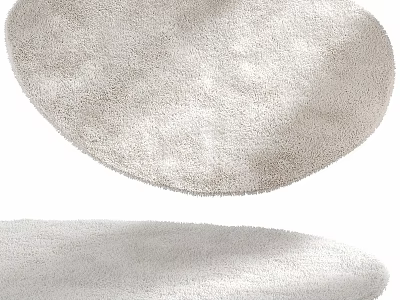 Round Fluffy Light Colored Rug Perfect for Living Room Bedroom Decor Soft Plush Surface 3d model