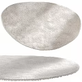 Round Fluffy Light Colored Rug Perfect for Living Room Bedroom Decor Soft Plush Surface