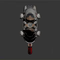 Futuristic Mechanical Weapon With Metallic Blades And Detailed Gear Components