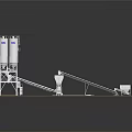 Concrete Batching Plant Building with Twin Mixing Towers Conveyor Belts and Hopper