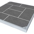 Gray Interlocking Paving Slab Design For Road Surface Construction With Square Tiles 3d model
