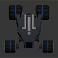 Futuristic Exploration Rover With Large Metallic Wheels Antennas And Streamlined Reflective Body