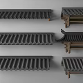 Chinese-style eaves line 3d model