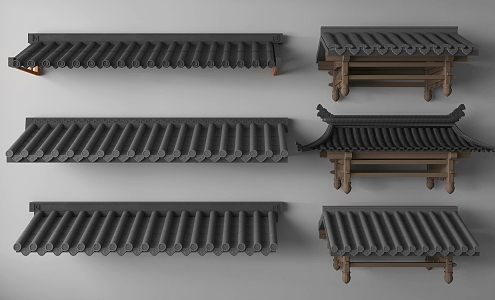 Chinese-style eaves line 3d model