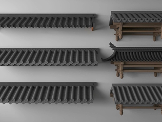 Chinese-style eaves line 3d model