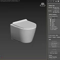 Modern White Wall Mounted Toilets With Open Lid On Gray Wall Background