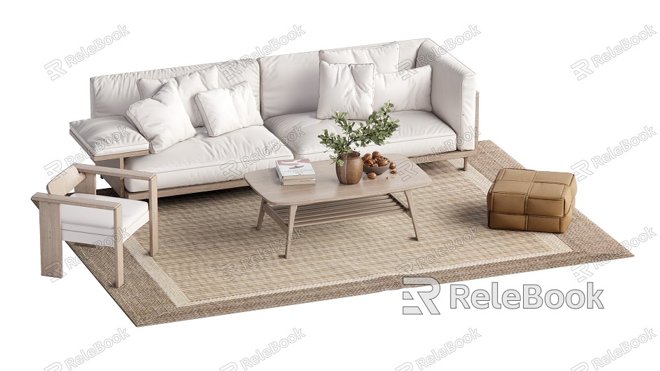 Modern Sofa Coffee Table Combination Log Sofa Coffee Table Combination model