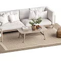 Modern Sofa Coffee Table Combination Log Sofa Coffee Table Combination 3d model