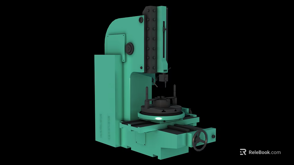 Green Industrial Equipment With Circular Worktable Vertical Structure And Stable Mechanical Design 3d model 