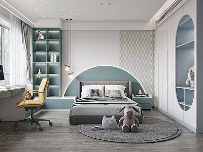 Modern Children's Room Bedroom 3d model