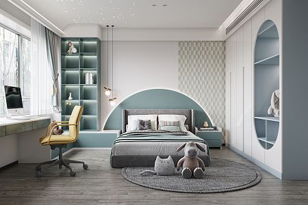 Modern Children's Room Bedroom 3d model