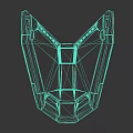 Gray Mechanical 3D Model Design With Structural Surface Details And Angled Edges