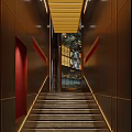 Elegant Modern Restaurant Interior With Dining Tables Chairs Wine Racks And Ambient Lighting