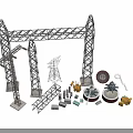 Heavy Duty Industrial Electrical Equipment With Steel Towers Components And Tools